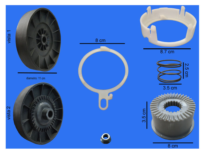 KIT CAM LAV. WHIRLPOOL ORIGINAL POLEA CHICA W10759993