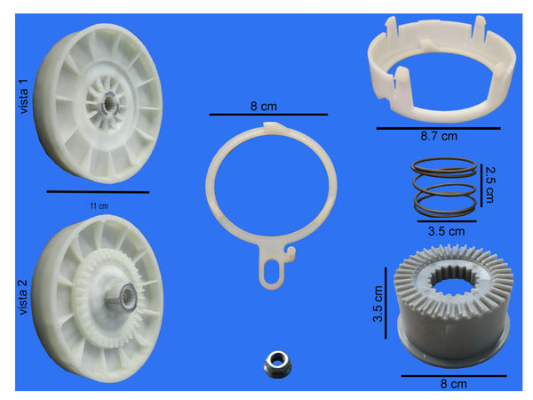 KIT CAM LAV. WHIRLPOOL ORIGINAL POLEA GRANDE #W10721967 / W10315818