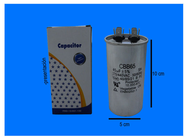 XREF400 CAPACITOR TRABAJO 45 MFD 370-440 VAC